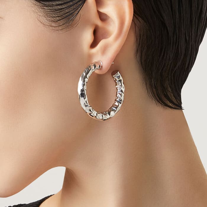 Ohrringe Stone Mittlegross  – Kreolen aus Silber 925 8
