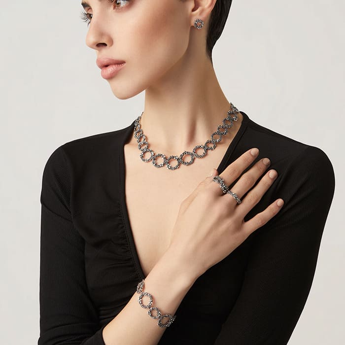 Halskette Millefiori –  aus Silber 925 9